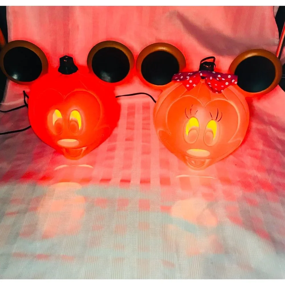Disney Mickey Mouse Halloween Blow Mold, Light Up Pumpkin, Sold as a Set - Picture 10 of 14
